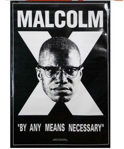 New Sealed Vintage 1990 Malcom X By Any Means Necessary Poster Joel Vanderkolk Ebay