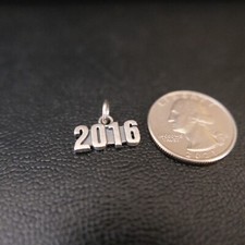 Sterling Silver 9x17mm Wedding Birth Anniversary Graduation Year 2016 Charm