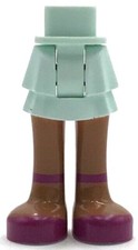 Lego New Light Aqua Mini Doll Hips Skirt Layered Medium Nougat Legs Magenta