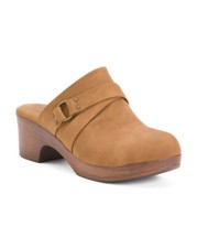 NEW BOC BY BORN BROWN LEATHER COMFORT WEDGE CLOGS SIZE 8 M  90