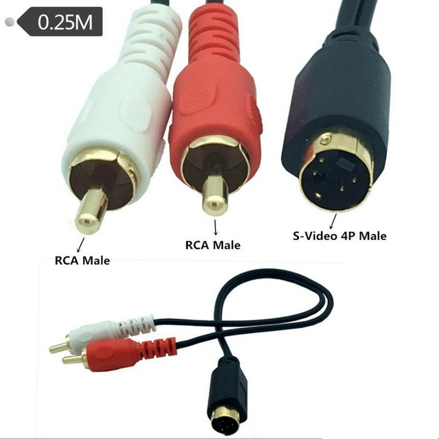 SVideo 2RCA Audio Cables Combo 4 Pin SVideo Male Cord Gold Plated eBay