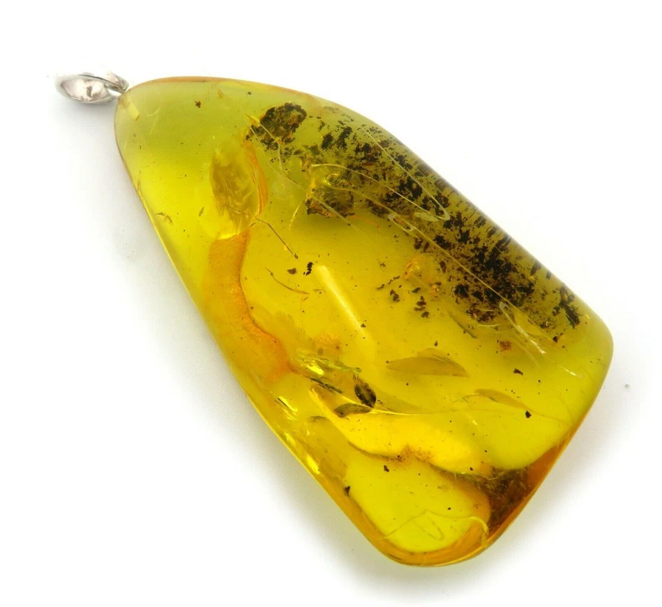 Grande Rimorchio XXL Vero Ambra Giallo Braun Con Argento Sterling 925 Motivo - Immagine 2 di 4