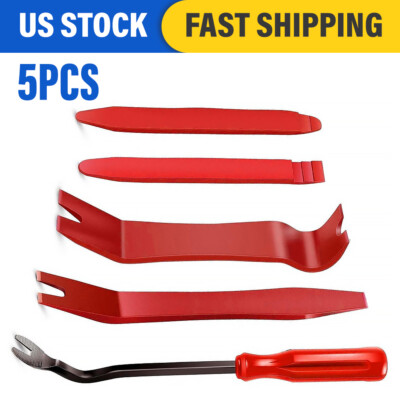 #ad Plastic Trim REMOVAL Pry Tool fits Car Radio Panel Door Dash Clip Fastener RED $1.90