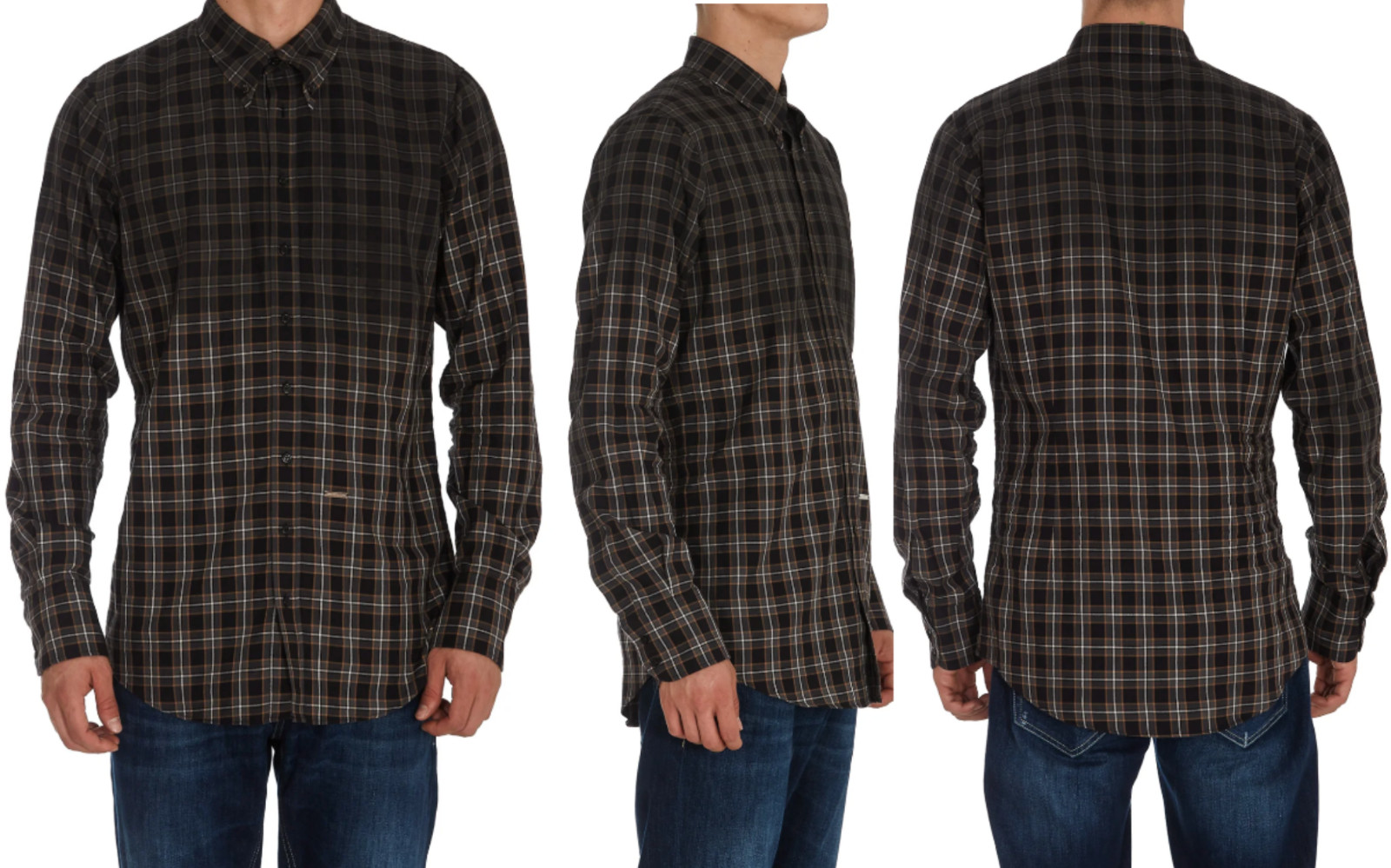 Dsquared2 Jeans Plaid Check Pattern Shirt Brushed Cotton Western Men L image 5