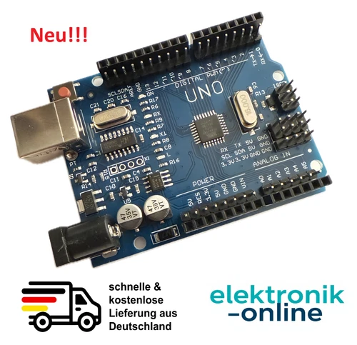 UNO R3 kompatibel zu Arduino Uno Entwicklung Board ATMEGA328PB + Pins gelötet