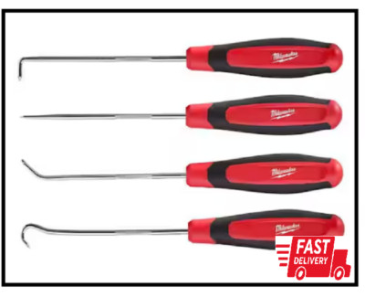 Milwaukee Hook and Pick Set 4 Pack Straight Offset 90 Degree Automotive ...