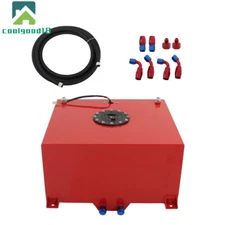Red Aluminum 15 Gallon Fuel Cell Gas Tank&Cap&Level Sender&Fuel Line Kit