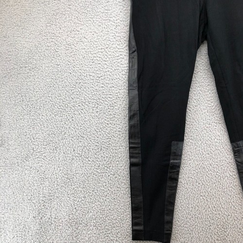 Dkny Leggings Womens Large Lamb Leather Moto Pants Biker Rocker Goth Emo - Picture 2 of 10