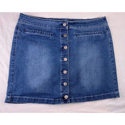 Wallflower Jean Skirt Womens Size 13 Blue Denim Y2K Retro Hippie Boho