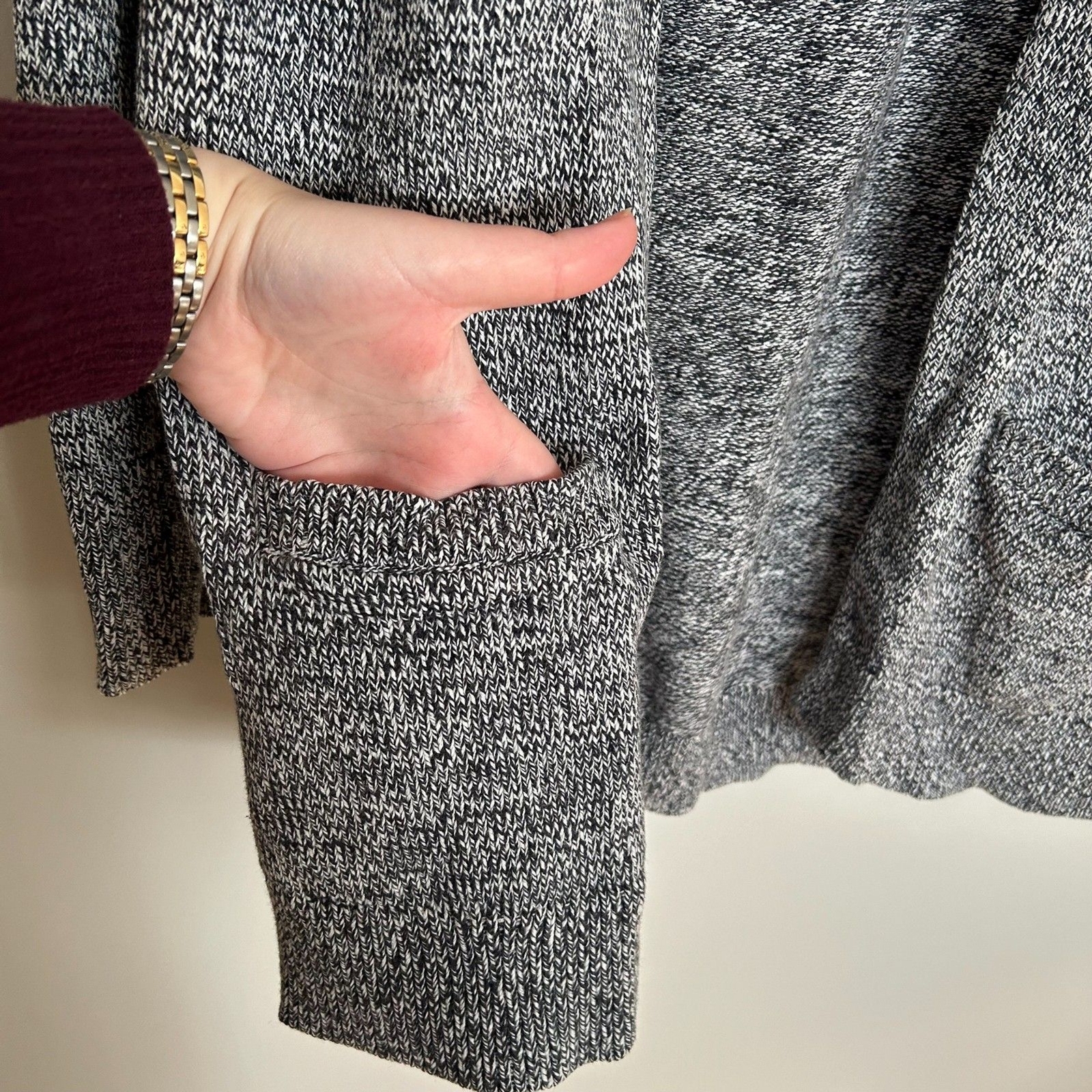 Gap Grey Shawl Collar Cotton Cardigan - image 5