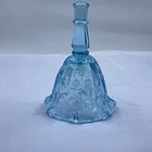 Vintage Fenton Blue Topaz Priscilla Bell- 4-1/2” with label