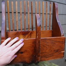 LG Antique Primitive HANDMADE WOOD CRANBERRY/BLUEBERRY HARVESTING SCOOP Rake Box