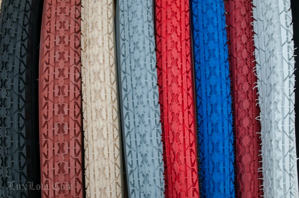 LUXLOW 26"BrownClayRedCream Whitewall TIRES Vintage Prewar Schwinn Bicycle Cruiser Bike