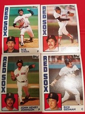 1984 Topps Boston Red Sox 4 card lot