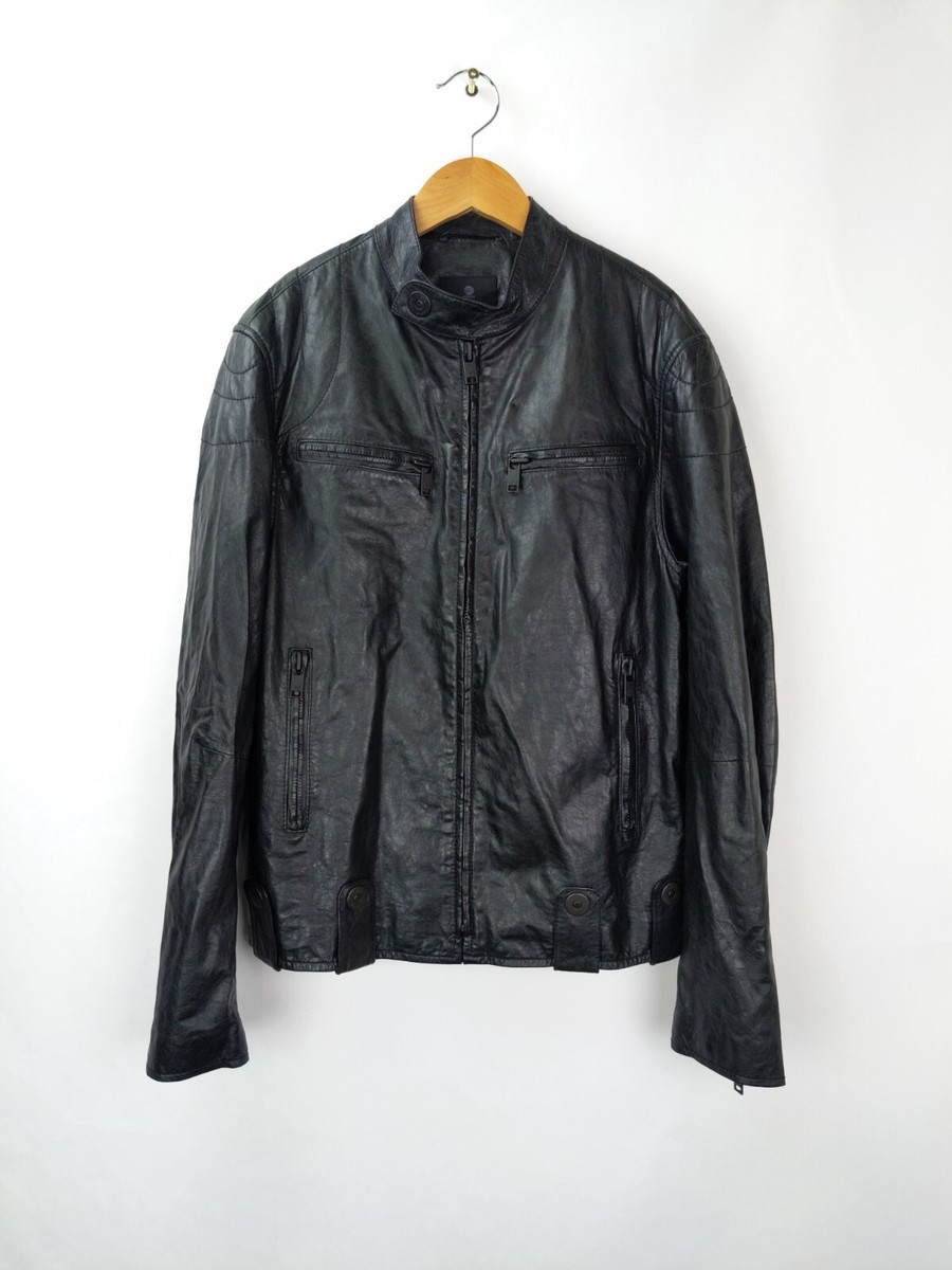Y-3 YOHJI YAMAMOTO Black Leather Motorcycle Racer Jacket Y-3 YOHJI YAMAMOTO Black Leather Motorcycle Racer Jacket