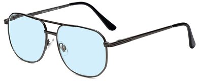 Calabria 1106 Pilot Men Designer Blue Light Filter Reading Glasses+1.75 Gunmetal