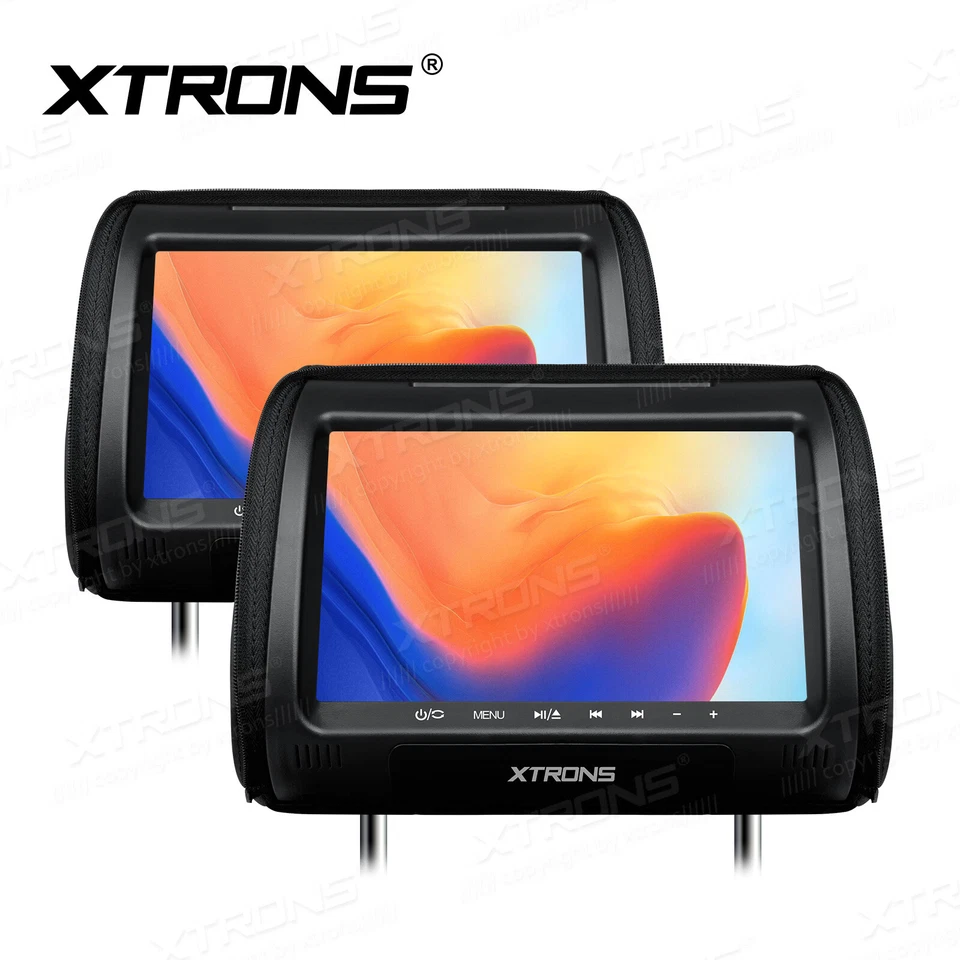 XTRONS 2PCS 9" HD HDMI Monitor Kopfstützen Auto Kopfstütze DVD USB SD RCA Spiel - Bild 4 von 4
