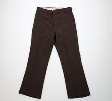 Vintage 70s Streetwear Mens 36x30 Faded Knit Bell Bottoms Chino Pants Brown USA