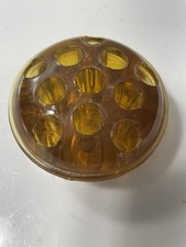 Vtg Marigold Glass Flower Frog 2.75in Wide 11 Hole Flower Arrangement