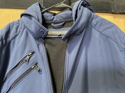 Urban Republic Men s Jacket Size XL Navy Blue Removable Hood