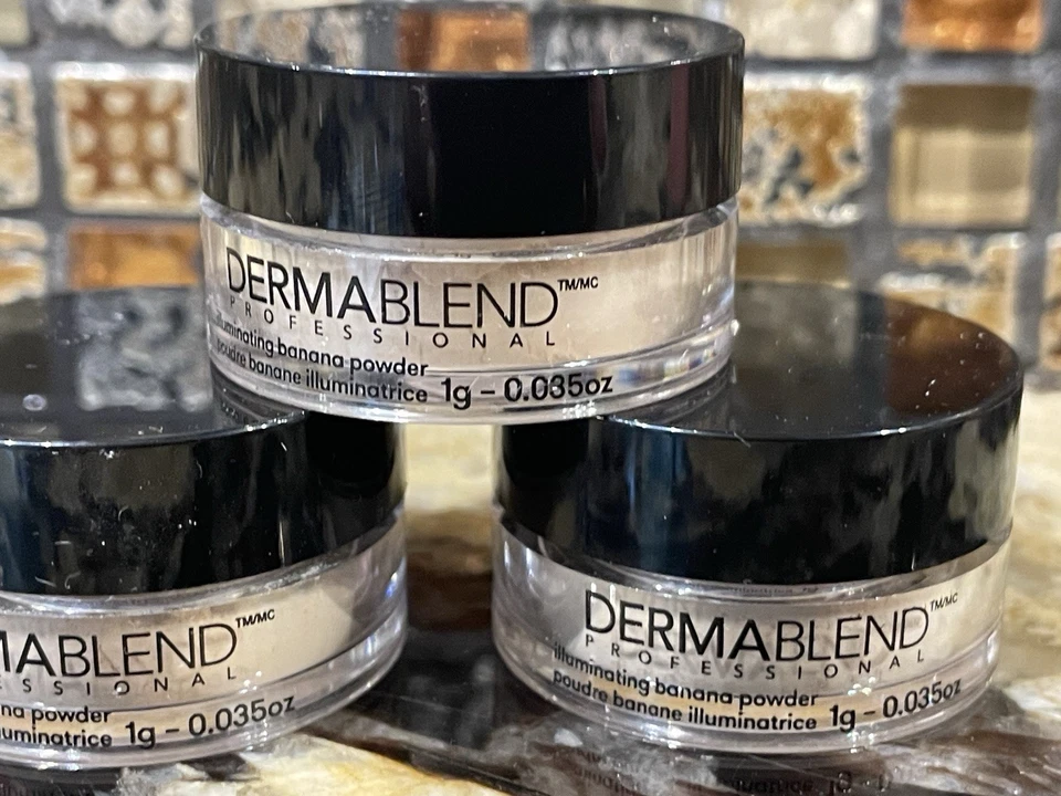 Paquete de 3 Polvos de plátano iluminadores Dermablend en polvo suelto 0,035 oz cada uno Foto 4 de 4