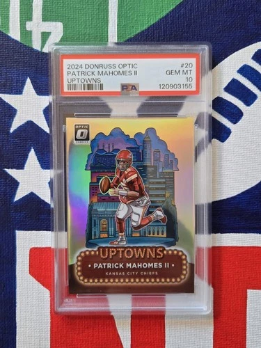 Patrick Mahomes- Uptowns #20- 2024 Panini Donruss Optic Football- Chiefs PSA 10