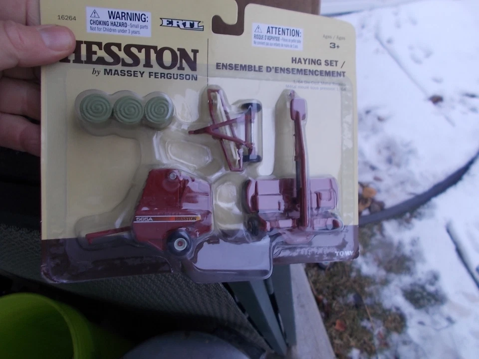 ERTL Hesston by Massey Ferguson Toy Tractor Haying set Mower Rake Baler 1/64 - Image 3 of 4