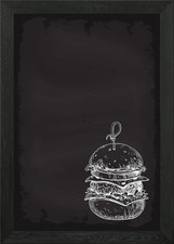 Burger Menu Restaurant Framed Wall Art Poster Canvas Print Picture