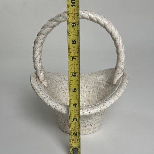 Easter Basket Vintage Mold Ceramic Cream Color w/ Speckles w/ 8 Matching Eggs - Picture 11 of 19