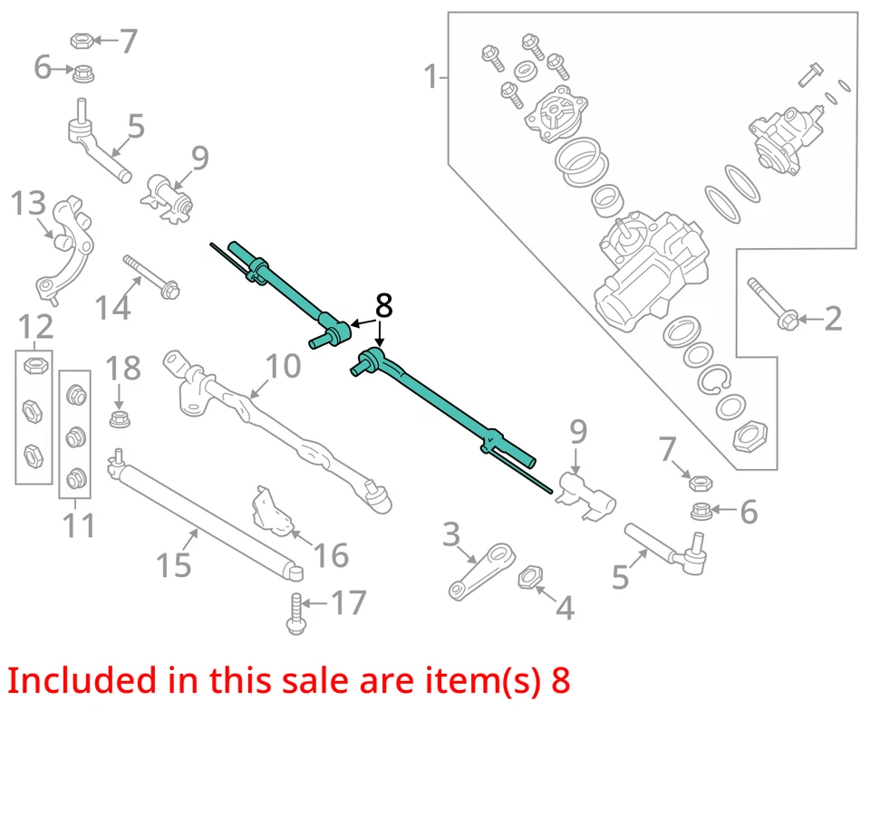 Подходит для 17–23 FORD F250 Super Duty 4x4 6.7 рулевая тяга в сборе HC3Z-3A131-F - Изображение 4 из 4