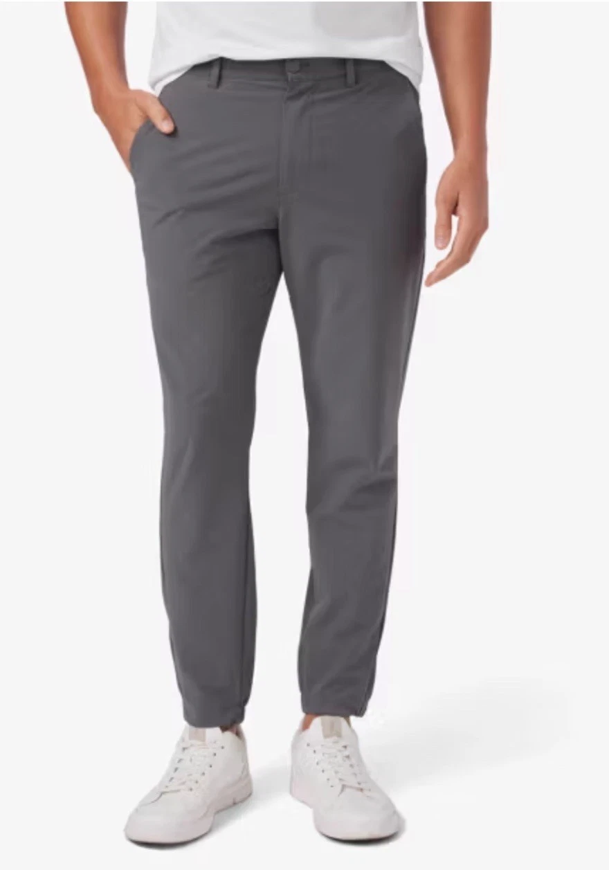 Mizzen Main Mens Helmsman Slim Performance Stretch Grey Jogger 40W-28L NEW
