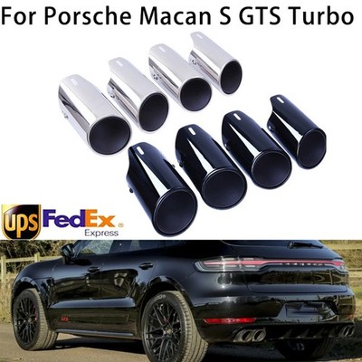 For Porsche Macan S GTS Turbo Car Double Outlet Exhaust Muffler Tail Tips Pipes