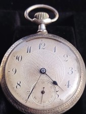 Orologio Tasca Ancre De Precision Argento 800 Funzionante Vintage Cipolla Antico