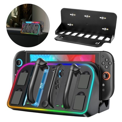RGB Magnetic Charging Dock Station For Nintendo Switch 2 2025 Joy Con Wall Mount