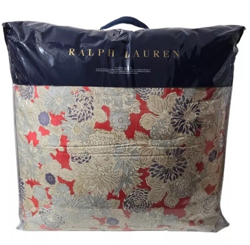 RALPH LAUREN Remy Red/Blue Multi Floral Cotton FULL/QUEEN Comforter MSRP $355