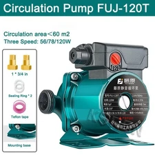 220V 120W Silent Booster Pump 3-Speed Domestic Hot Water Circulation Pump