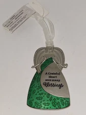 NWT Green ANGEL 3" CHRISTMAS ORNAMENT  A Grateful Heart Blessing vintage