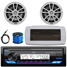JVC Marine Receiver, Cover, 2x 6.5" 225 Watt 2-Way Boat Speakers, Wire, Antenna