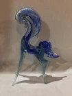 VINTAGE HAND BLOWN BLUE GLASS HORSE SCULPTURE-MURANO STYLE