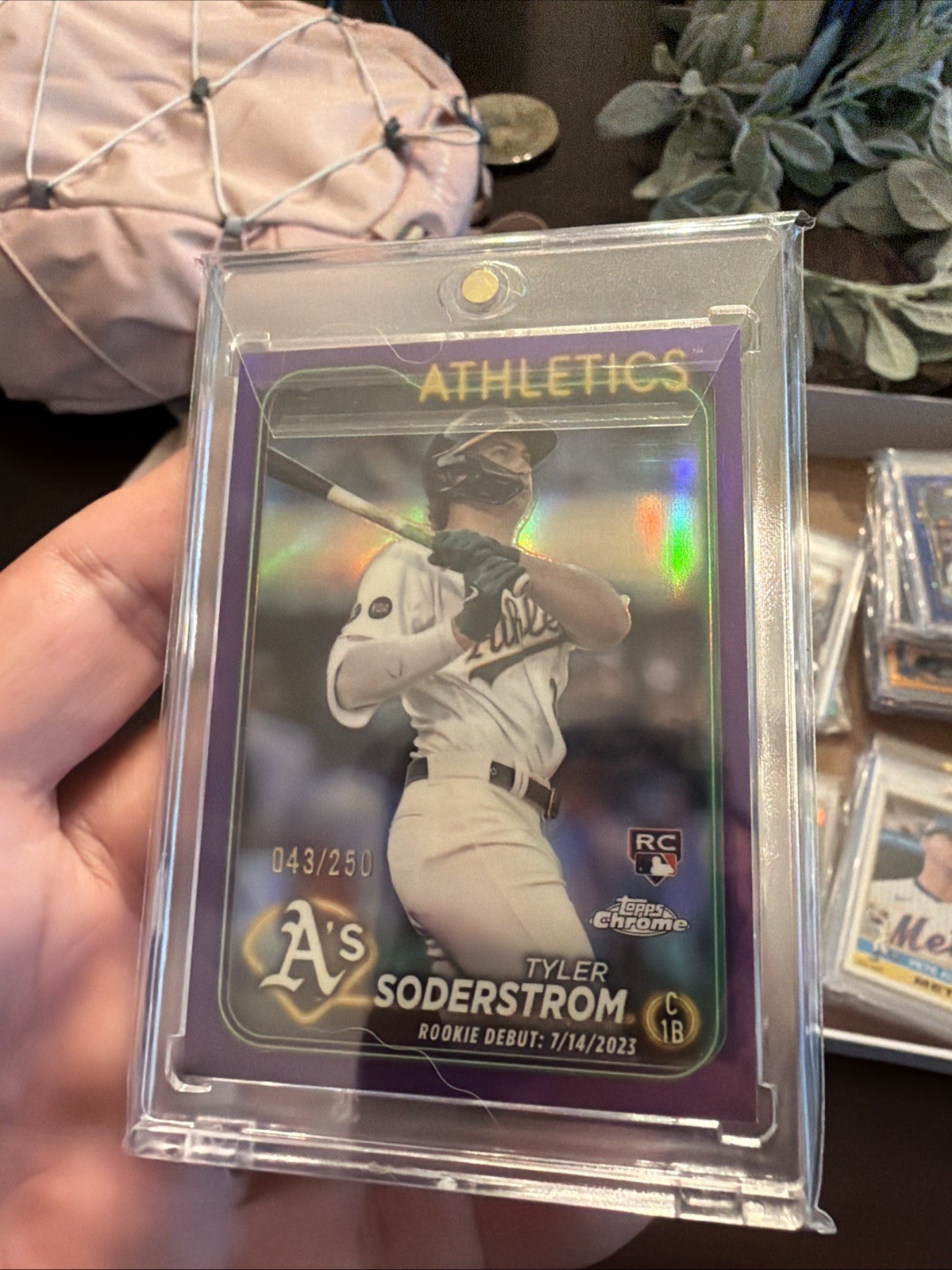 2024 Topps Chrome Update USC22 Tyler Soderstrom Purple Refractor /250 RC Debut