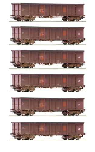 Roco H0 75974 Hochbordwagen-Set der ÖBB "gealtert" 6-teilig - NEU + OVP | Condition: Neu