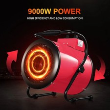 9KW Heavy Duty Industrial Space Heater - 742m³/h Airflow for Warehouse Workshop