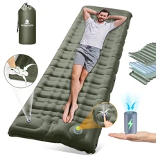 Electric Self Inflating Sleeping Pad & Foot Pump Thickened Camping Mattress