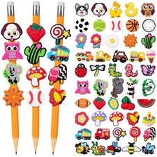 Pencil Clip Topper 50 PCS Different Decoration Cute Charms Kids School Rewards