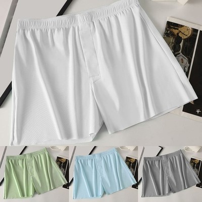 Men's Ice Silk Seamless Boxer Trunks for Comfortable Wear and Sleep Needs