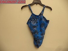 NWT -Women's Blue Floral Print Adjustable Straps Tankini Set, Size S 1121932
