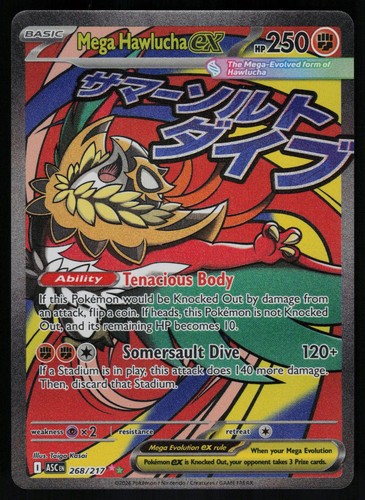 Mega Hawlucha ex 268/217 Mega Attack Rare - Pokemon Ascended Heroes Holo NM