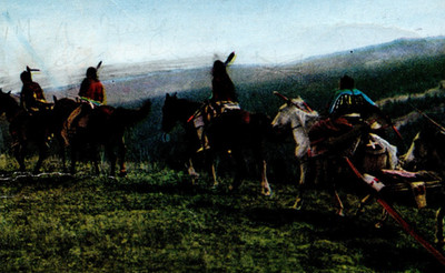 1912 Trail Makers Blackfeet Indians Glacier National Park Montana GN RR Postcard