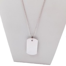 Collana Uomo Donna Argento 925 Ciondolo Piastrina Militare Lucida Catena Palline