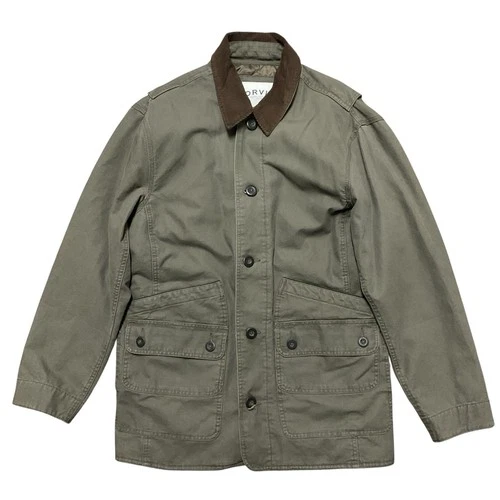 Orvis Barn Jacket Olive Field Chore Coat Corduroy Trim Quilt Lined Men’s Medium